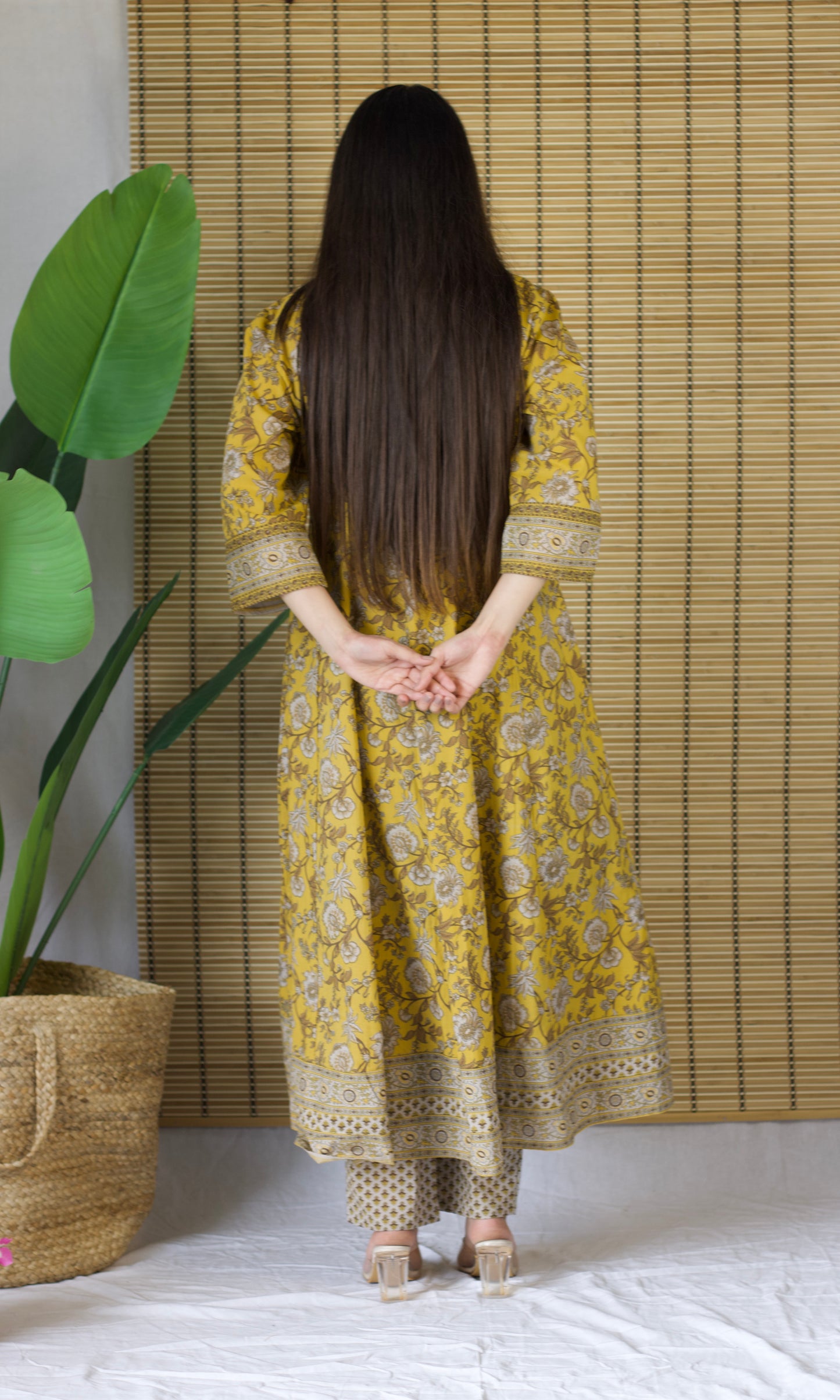Mustard Bloom Anarkali Suit