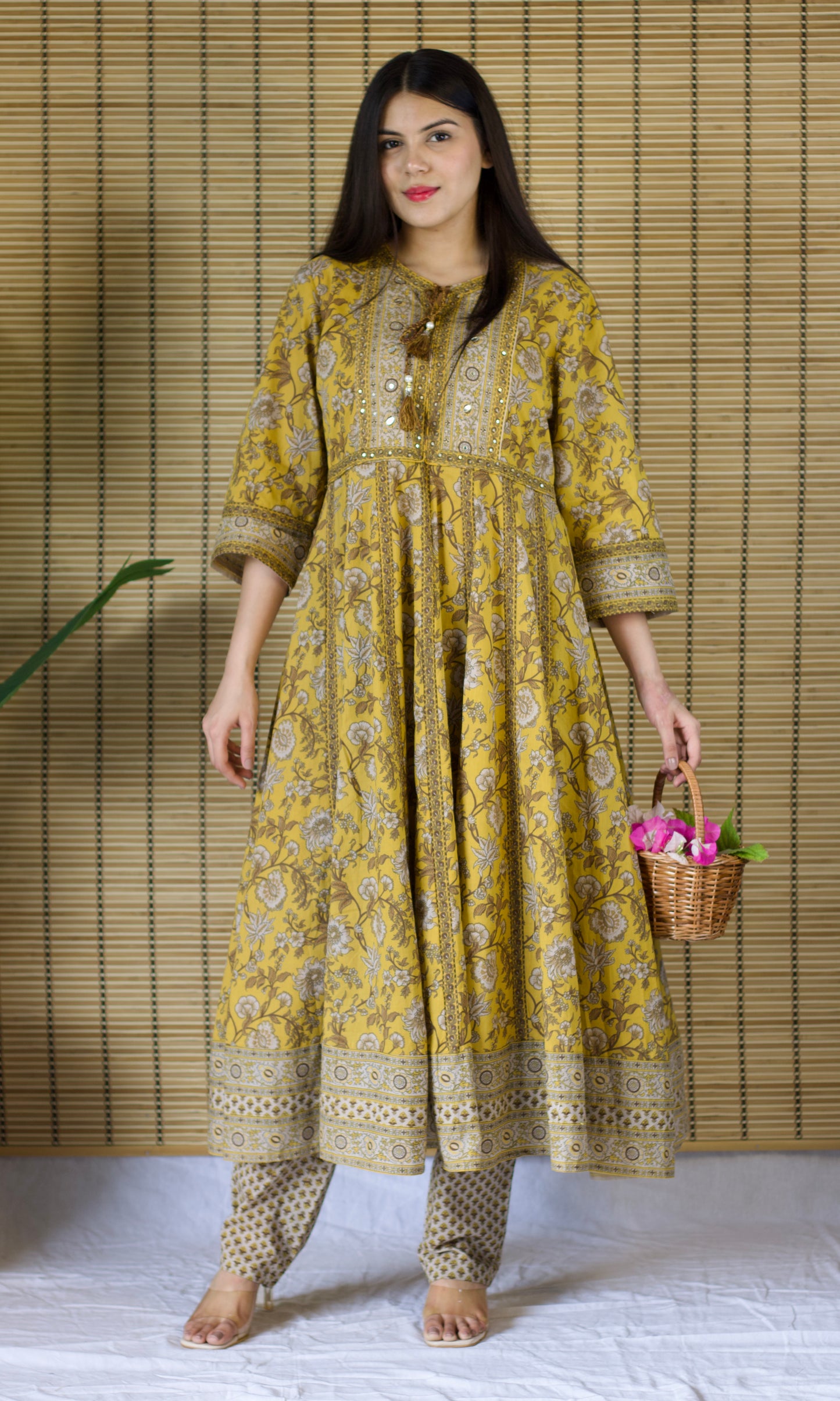 Mustard Bloom Anarkali Suit