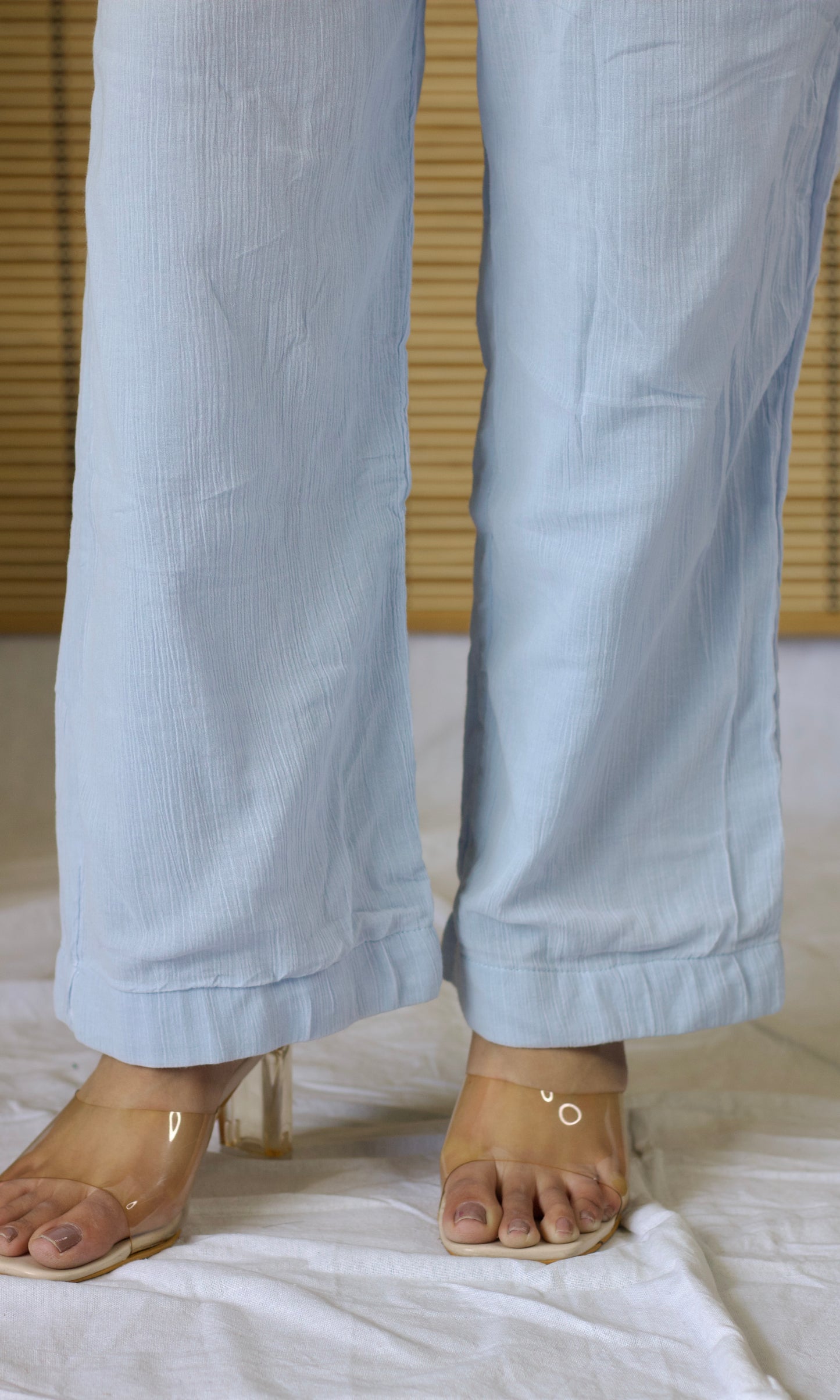 Light Blue Relaxed Fit Co-ord Set with Bell Sleeves