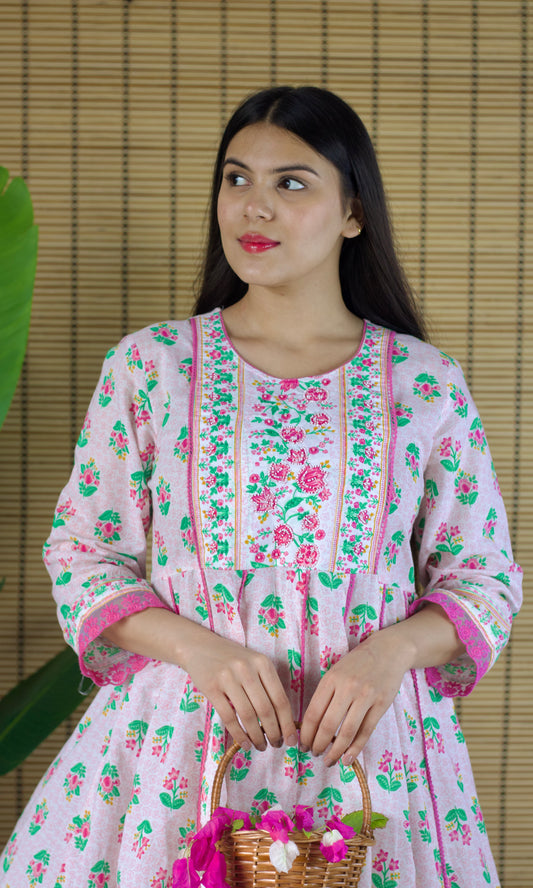 Pink Bloom Anarkali Suit