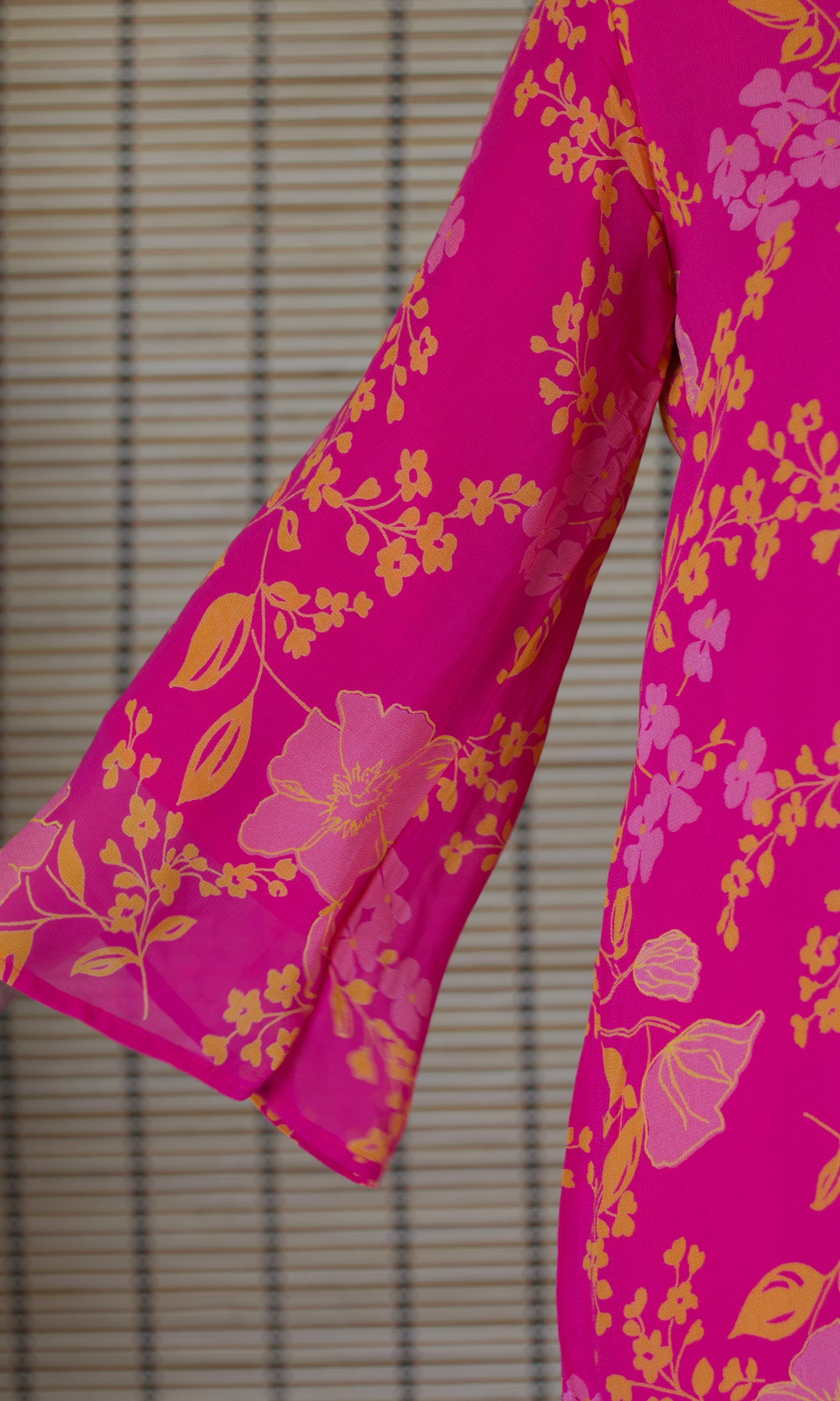 Pink Floral Print Relaxed Fit Co-ord Set with Bell Sleeves
