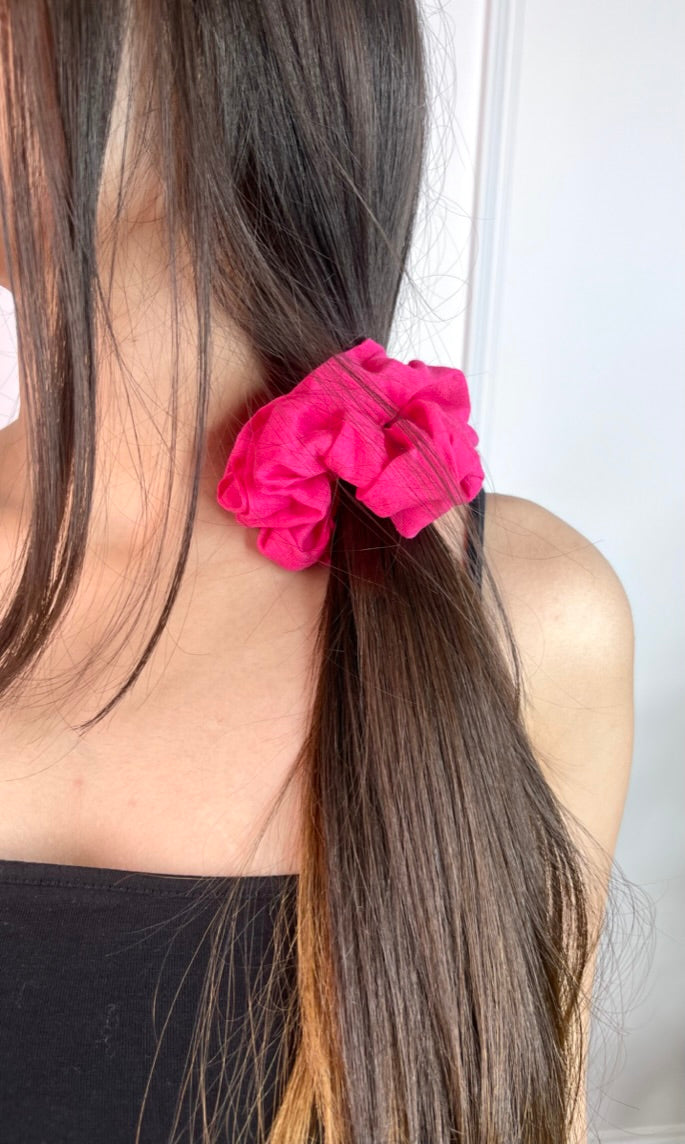 Pink Cotton Scrunchie