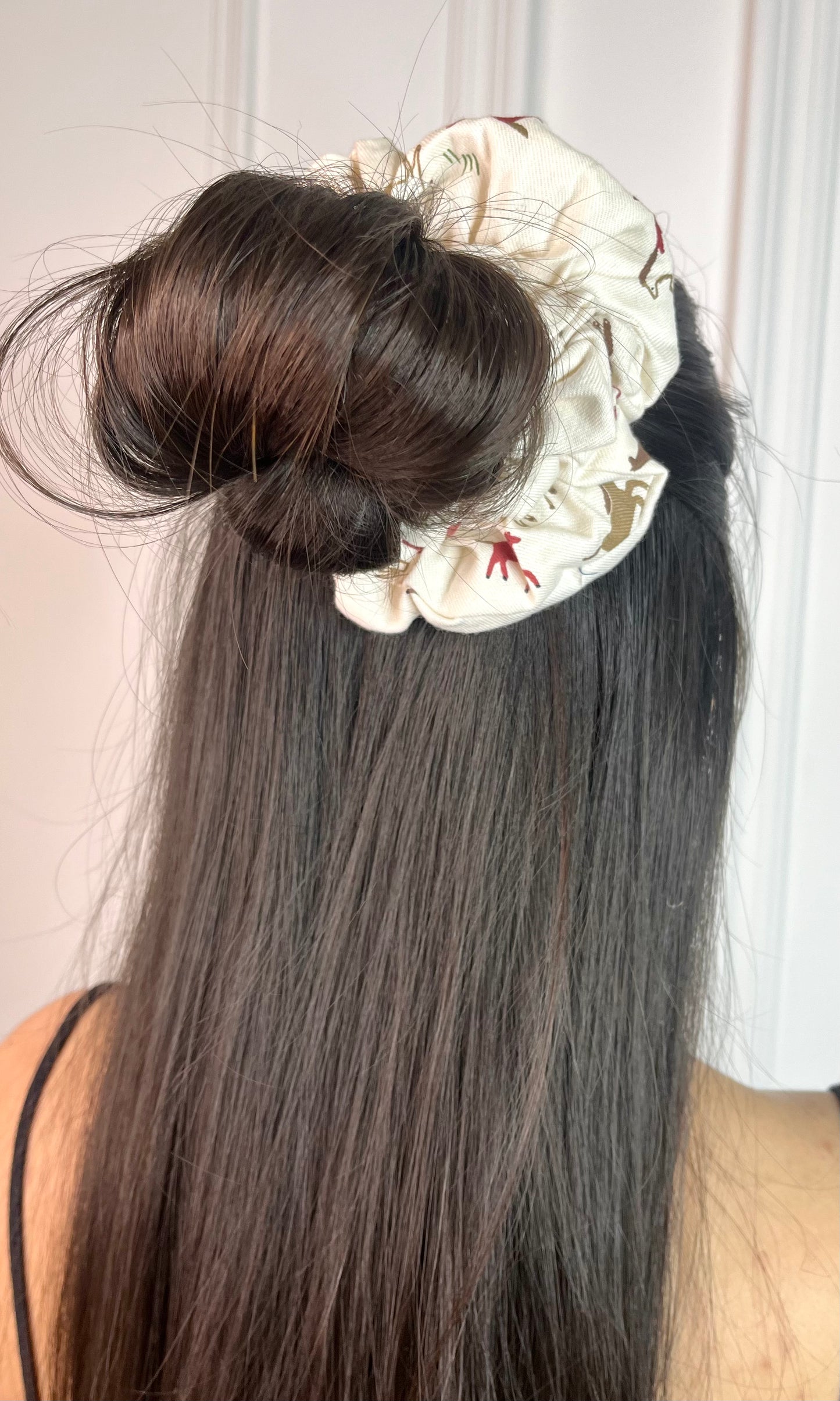 Cream Dainty Print Scrunchie