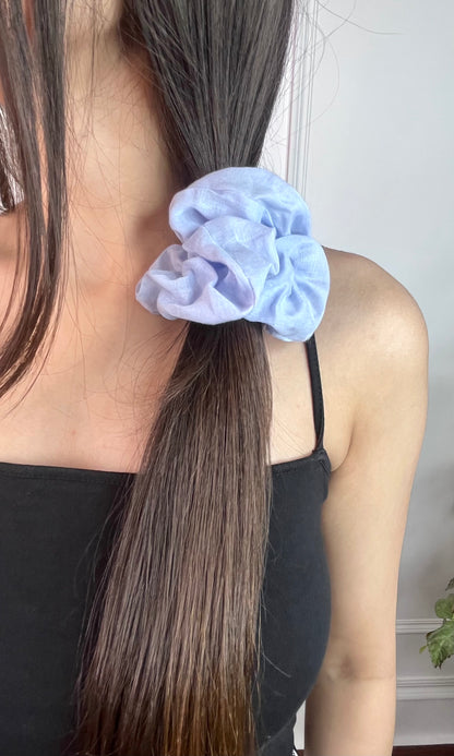 Light Blue Cotton Scrunchie