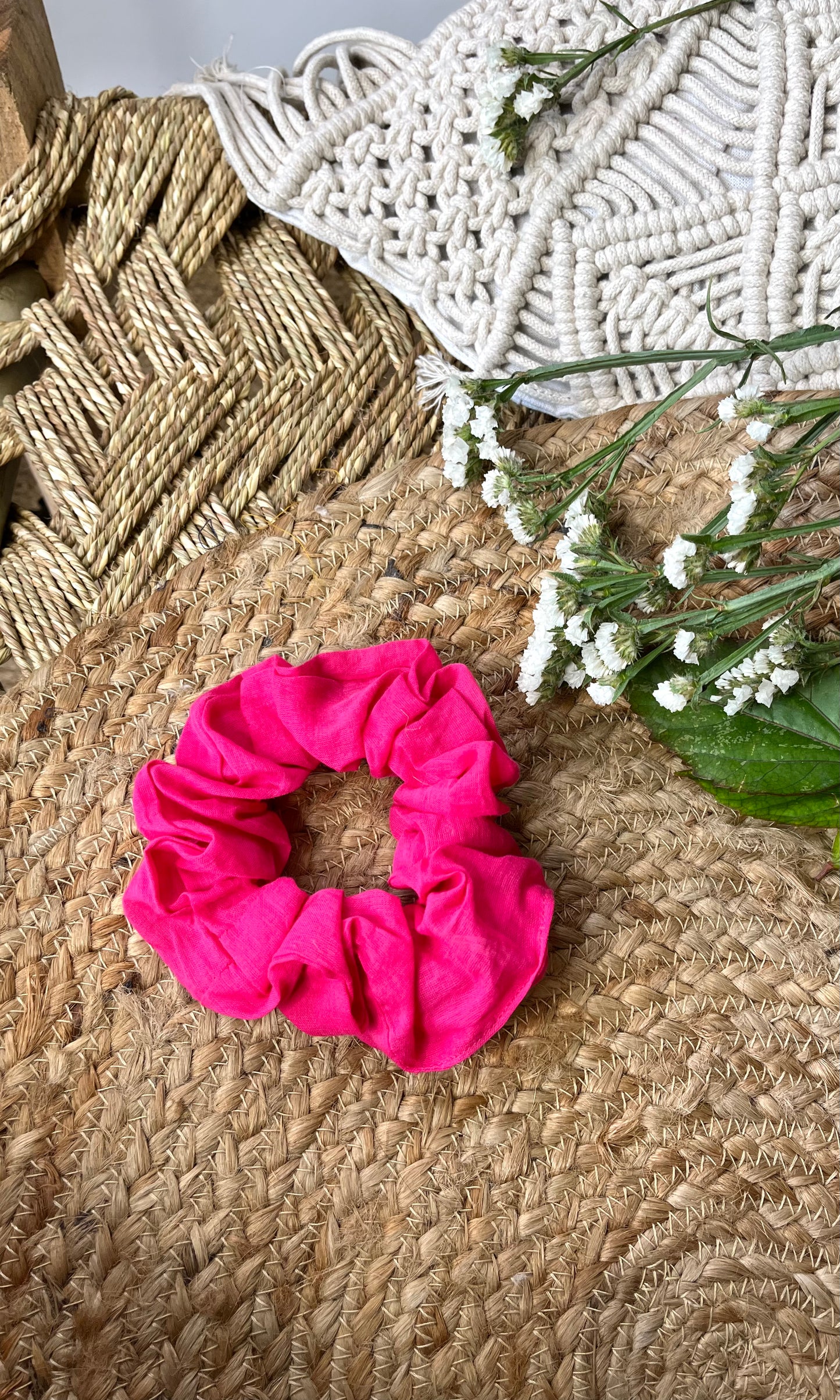 Pink Cotton Scrunchie