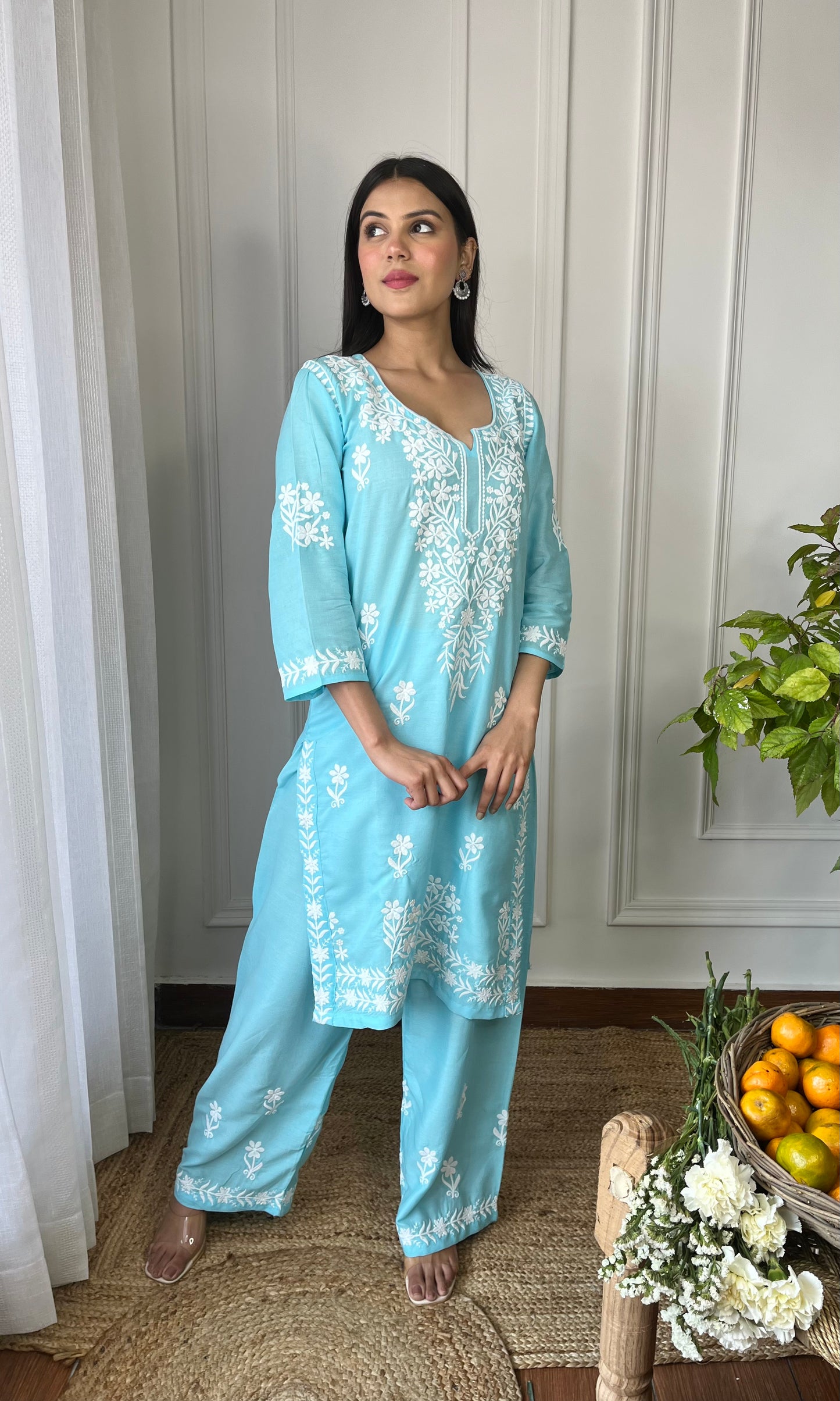 Light Blue Chikankari Kurta Set