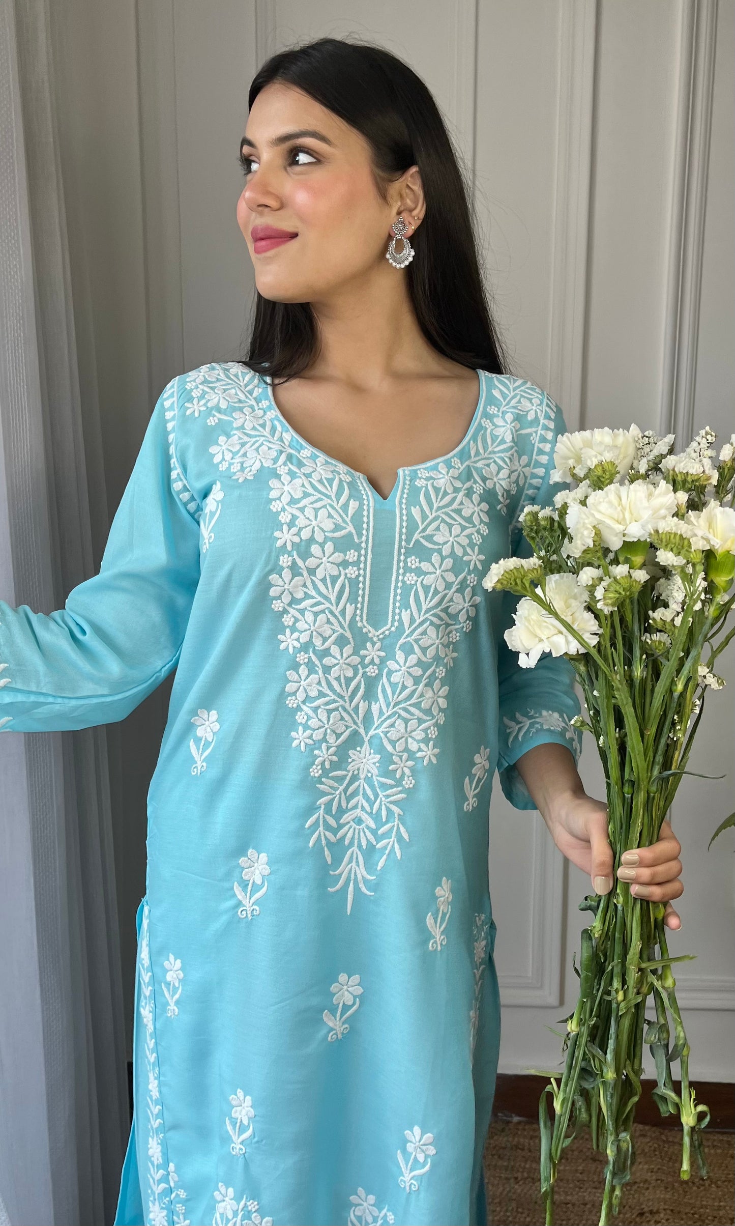 Light Blue Chikankari Kurta Set