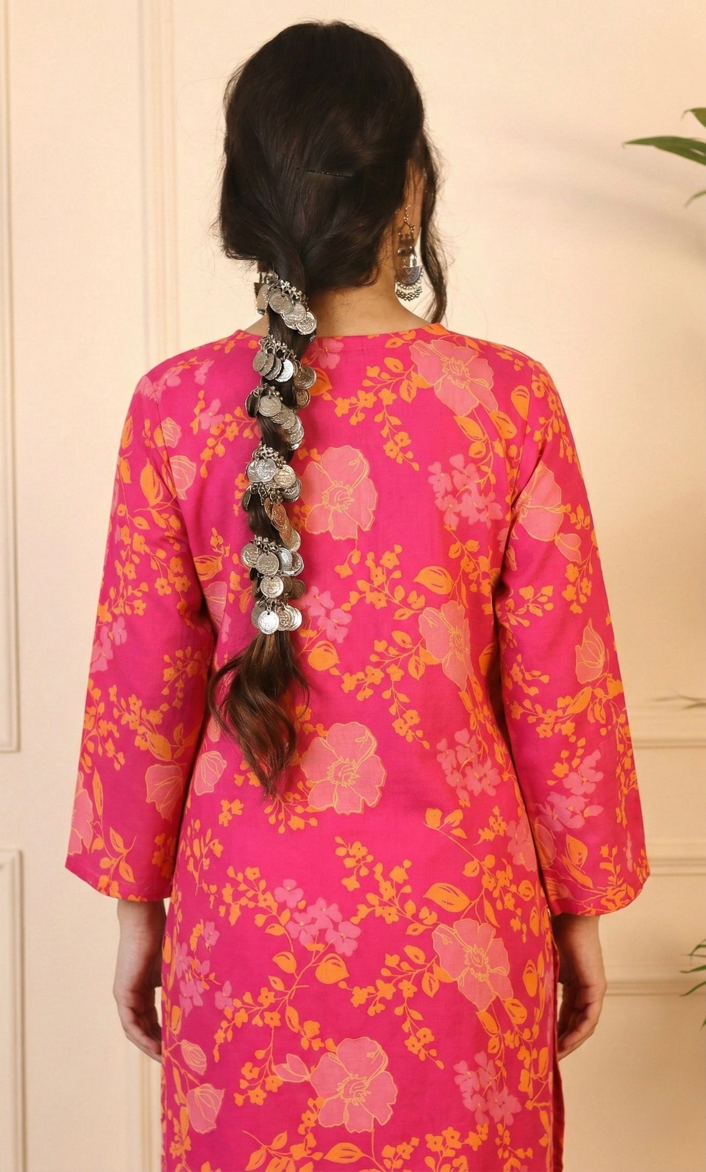 Pink Floral Print Relaxed Fit Co-ord Set with Bell Sleeves