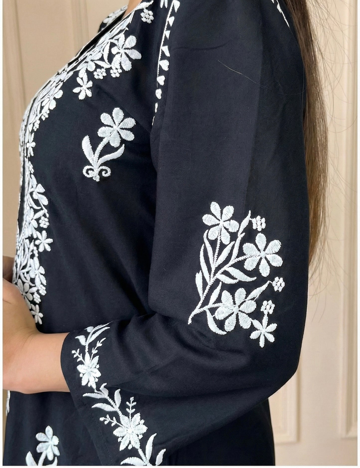 Black Chikankari Kurta Set