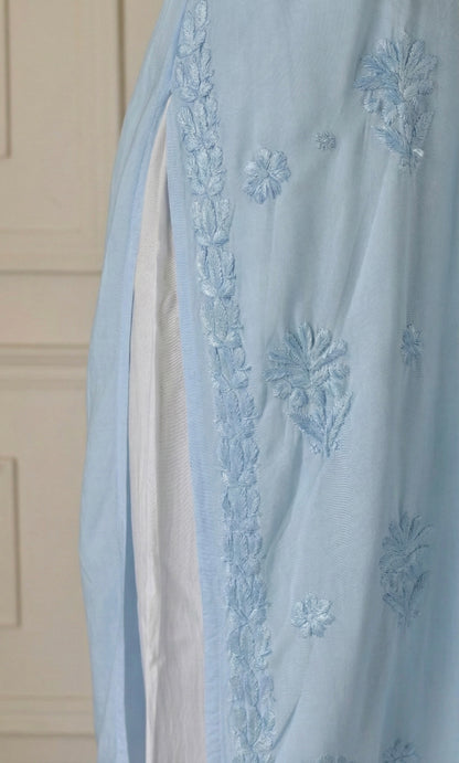 Blue Handcrafted Chikankari Kurta Set