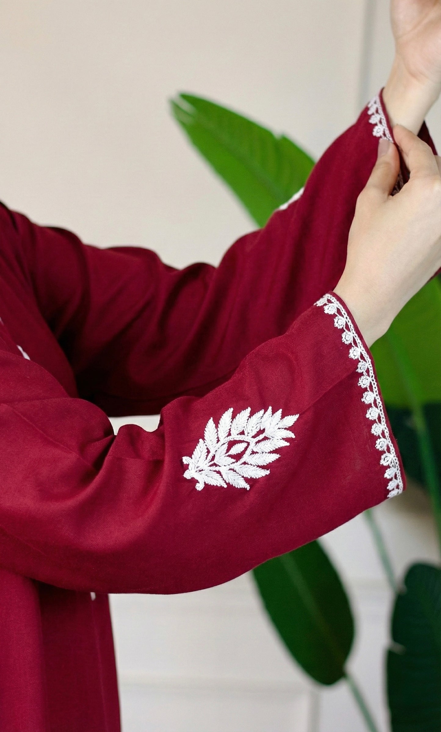 Maroon Chikankari Short Kurti