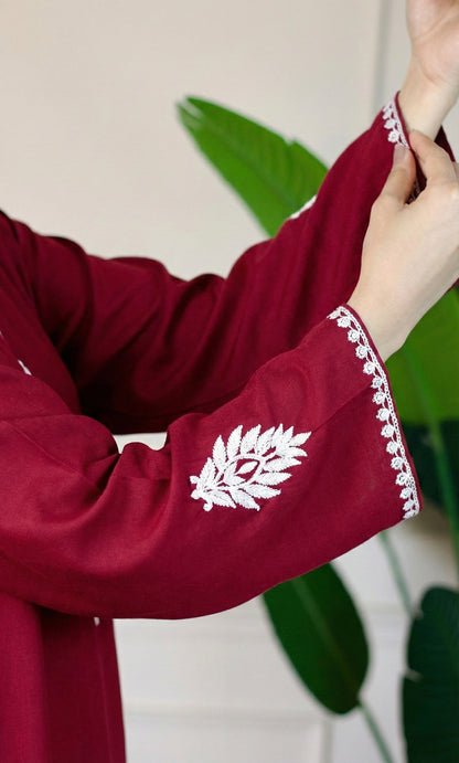 Maroon Chikankari Short Kurti