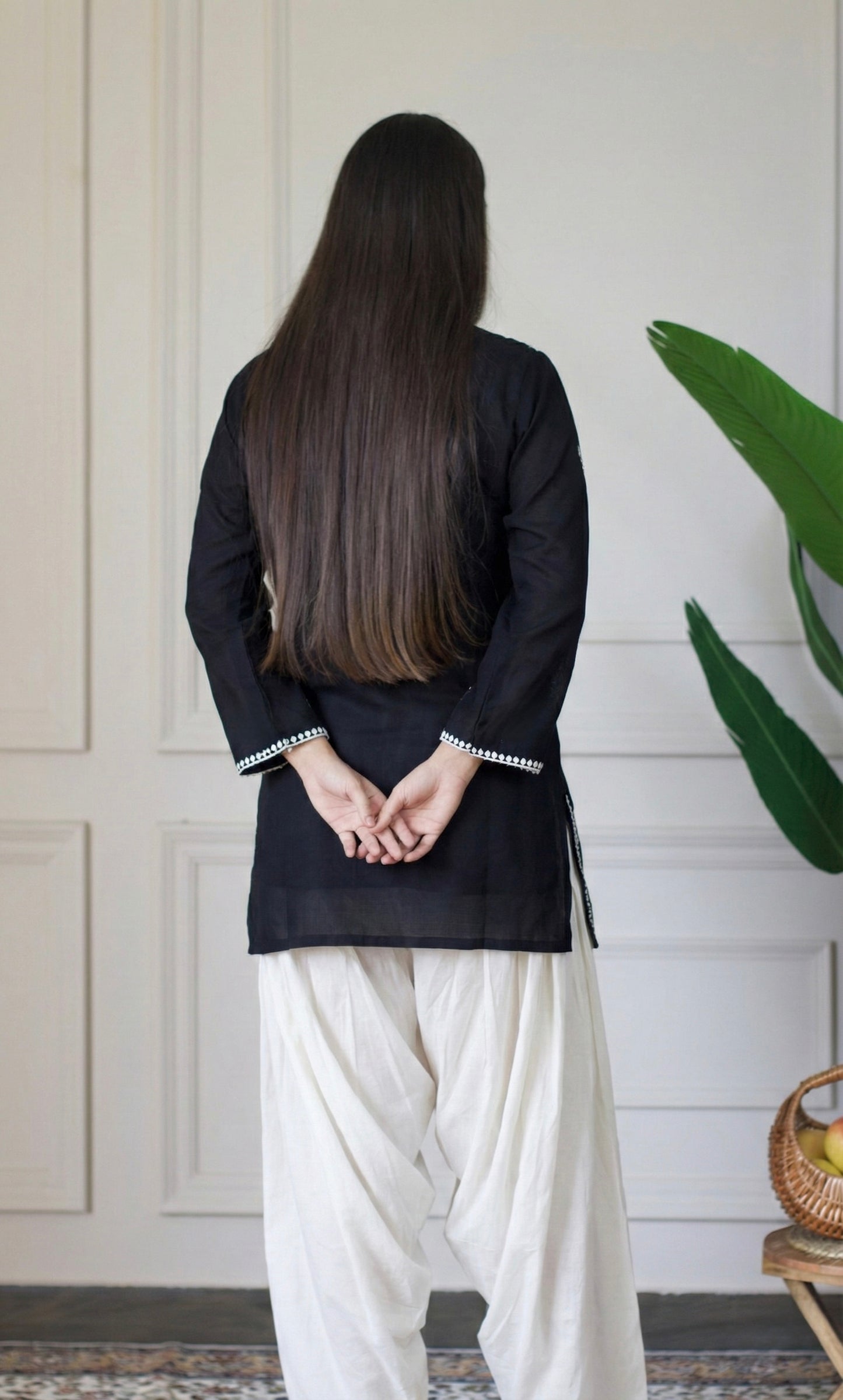 Black Chikankari Short Kurti