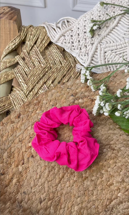 Pink Cotton Scrunchie